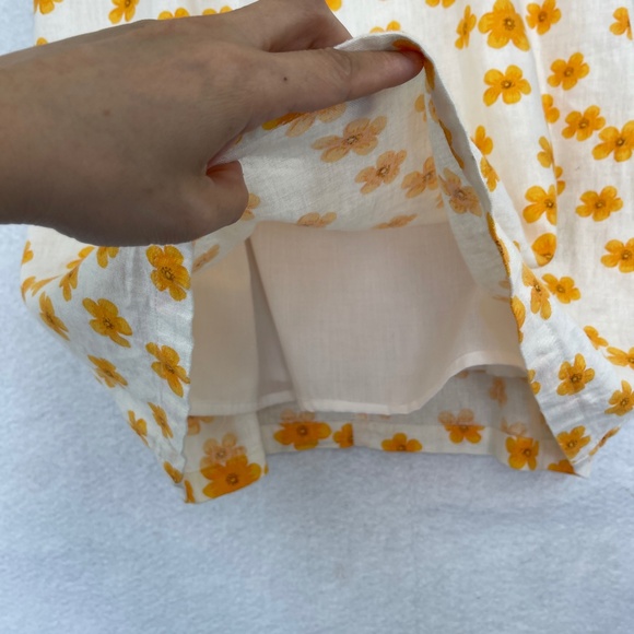 Forever 21 Sleeveless Summer Mini Dress Linen Blend Floral Lined Size L - Picture 3 of 10